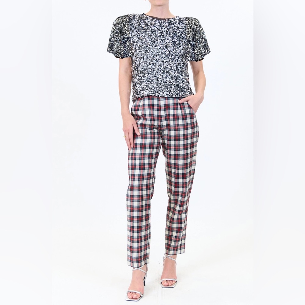 NWT Hunter Bell Melina Plaid Wool Pants 8